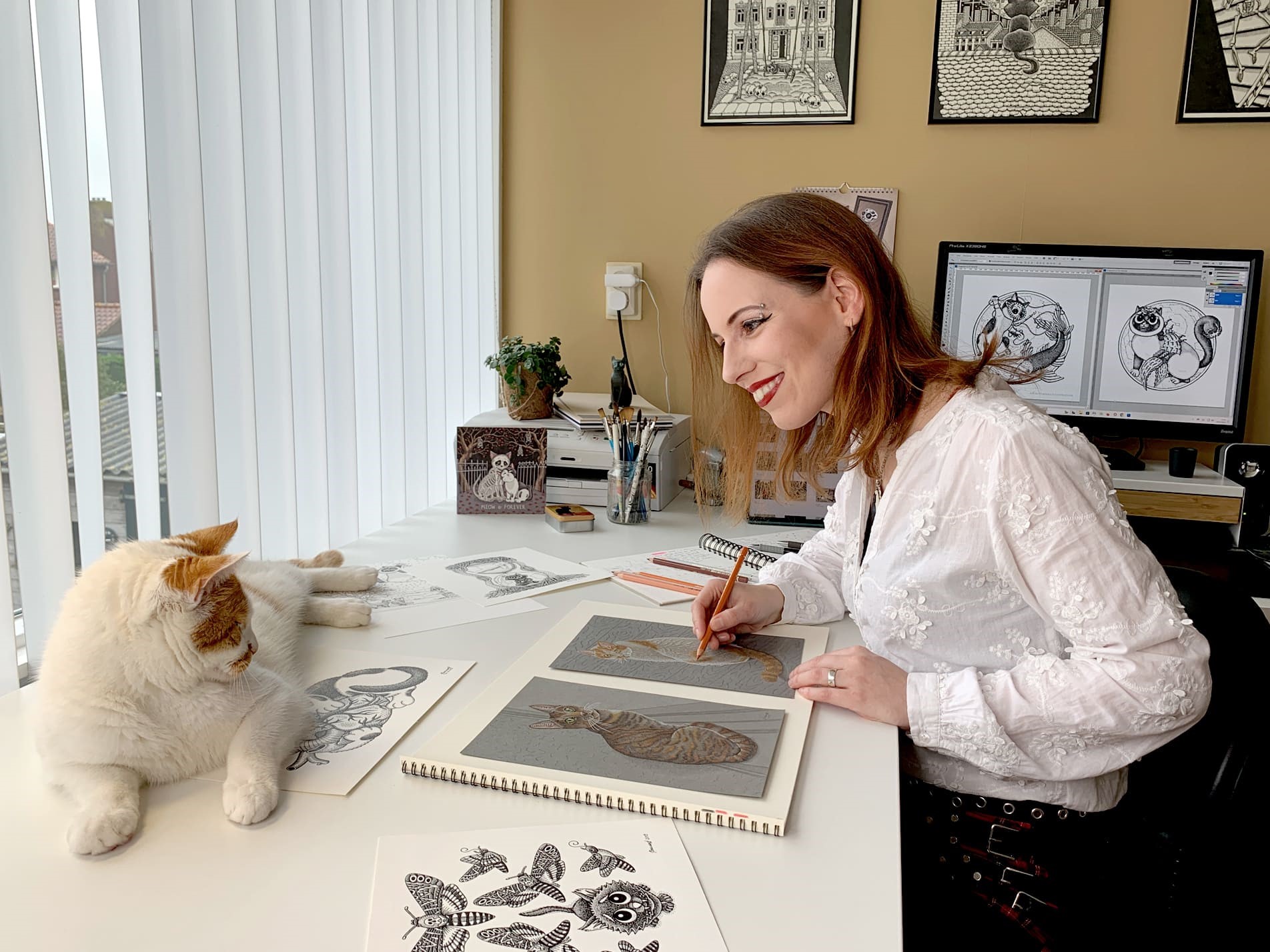 Zeeuwse Kunstenaar Kattenkunst Puss In Books Illustration Jenny Bommert Opdrachtwerk Commissie