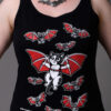 Ladies Tank Top Bat Cat Gothic Clothing Black Tank Top Little Vampire Baby Bat Tank Top Kawaii Fashion Creep Cute Clothing for Women