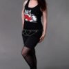 Ladies Tank Top Big Heart Cat Gothic Clothing For Women Anatomical Heart Black Tank Top Screen Printed Top Creepy Cute Kawaii Fashion