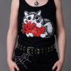 Ladies Tank Top Big Heart Cat Gothic Clothing For Women Anatomical Heart Black Tank Top Screen Printed Top Creepy Cute Kawaii Fashion