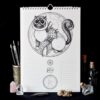 Sterrenbeeld Verjaardagskalender Kat Astrologie Kalender Poezen Horoscoop Dierenriem Perpetual Zodiac Calendar Zodiak Mythologie Gothic Decoratie Katten Illustraties Cat Housewarming Cadeau Schattig Eng Poes Uniek Nederlands Design