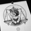 Sterrenbeeld Verjaardagskalender Kat Astrologie Kalender Poezen Horoscoop Dierenriem Perpetual Zodiac Calendar Zodiak Mythologie Gothic Decoratie Katten Illustraties Cat Housewarming Cadeau Schattig Eng Poes Uniek Nederlands Design