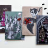 Creepy Cute Card Set with Cat Beebiepoes (incl. envelopes) Spooky Birthday Cards Macabre Humor Kawaii Cat Gothic Style Baby Bat Card