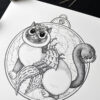 Zodiac Sign Cancer Drawing Original Art Birman Cat Cancer Star Sign Cat Home Decor Astrology Horoscop Feline Illustration Crab Claw