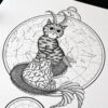 Zodiac Sign Capricorn Drawing Original Art Capricorn Star Sign Tabby Cat Cat Home Decor Astrology Horoscop Feline Illustration