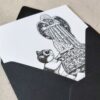 Gothic Cat Greeting Card Graveyard Angel Mourning Card Sympathy Card Thinking of you card Pet Cat Loss Card Miss You, Cemetry Card