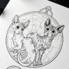 Zodiac Sign Gemini Drawing Original Art Sphynx Cat Gemini Star Sign Egyptian Cat Home Decor Astrology Horoscop Feline Illustration