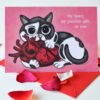 Gothic Valentines Card with Cat Beebiepoes Anatomical Heart Kawaii Cat Happy Anniversary Dark Romantic Creepy Cute Macabre Humor