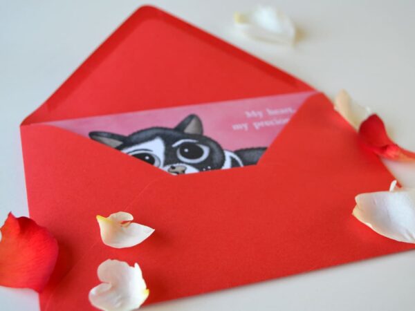 Gothic Valentines Card with Cat Beebiepoes Anatomical Heart Kawaii Cat Happy Anniversary Dark Romantic Creepy Cute Macabre Humor