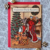 Krampus Christmas Card with Ginger Cat Claudius & Beebie Greetings From Krampus Folklore Gothic Xmas Yule Card Creepy Cute Cat Card