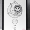 Zodiac Sign Leo Drawing Original Art Ginger Cat Lion Cat Art, Leo Star Sign Cat Home Decor Astrology Horoscop Feline Illustration