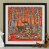 Brother & Sister Art Print Fairy Tale Illustration Deer Art Tabby Cat Woodpecker Autumn Landscape Grimm Brothers Nursery Decor