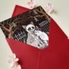 Gothic Love Card Meow & Forever Valentine’s Day, Anniversary Dark Romantic Creepy Humor Skeleton Wedding Invitation Cat Bat Card