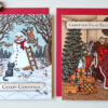 Griezelige Kerstkaarten Set x 6 Zes Monster en Katten Wenskaarten Krampus Enge Sneeuwman Gothic Kerstmis Poezen Illustraties Spooky Folklore Kerstkaart Creepy Christmas Felicitatie Feestdagen Kaart