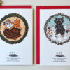 Griezelige Kerstkaarten Set x 6 Zes Monster en Katten Wenskaarten Krampus Enge Sneeuwman Gothic Kerstmis Poezen Illustraties Spooky Folklore Kerstkaart Creepy Christmas Felicitatie Feestdagen Kaart