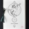 Zodiac Sign Sagittarius Drawing Original Art Black Tabby White Cat Sagittarius Star Sign Astrology Horoscop Feline Illustration