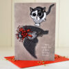 Cat Birthday Card with Beebiepoes' Special Present Dead Pigeon Gothic Birthday Card Macabre Gift Dark Humor Card Creepy Cute Kawaii