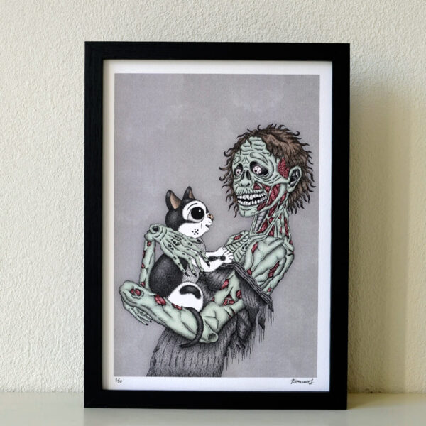 Zombie Love Art Print Limited Edition Macabre Valentines Day Gift Horror Art Undead Zombie Home Decor Deadly Love Print Halloween